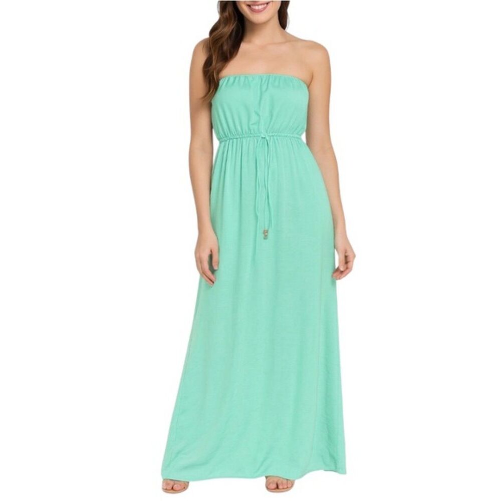 City Studio Strapless Mint Maxi Dress | Large